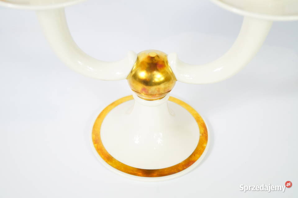 Rosenthal piękny porcelanowy świecznik kremowy Gizałki