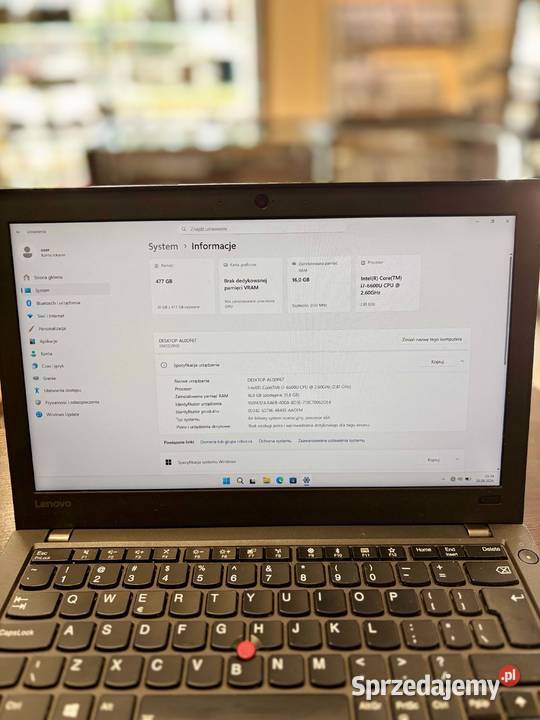 Laptop Lenovo THINKPAD X270 125 Intel Core i7 16 Liczba rdzeni 2 IBM/Lenovo Elbląg