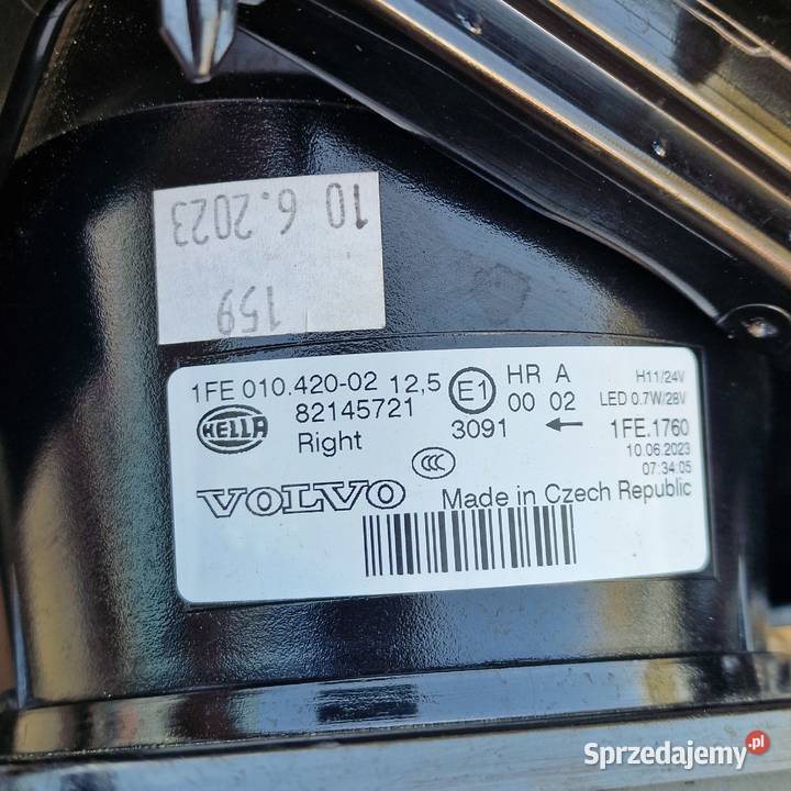 VOLVO FH4 HALOGEN PRAWY DACHOWY GÓRNY 82145721 lubuskie