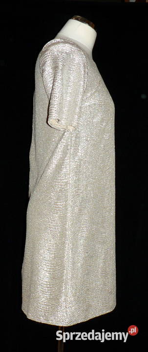 River Island srebrna metaliczna sukienka 38 Spódnice i sukienki Łódź sprzedam
