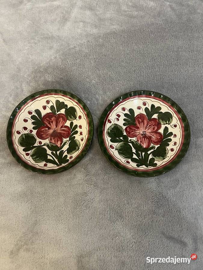 Talerze zestaw ozdobnych talerzy z kwiatem podkarpackie Jasło