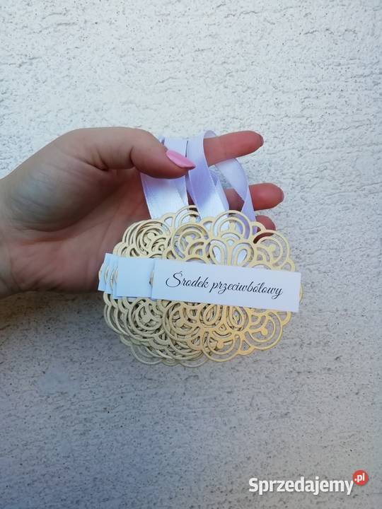 Złote białe Zawieszki etykiety na wódkę glamour Rękodzieło opolskie Krapkowice