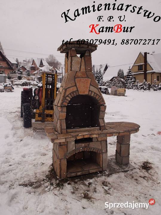 Kominek grill ogrodowy z kamienia gnejsowego A1 Lubień