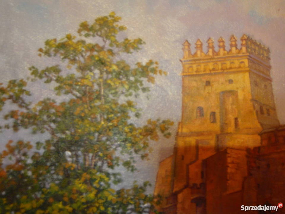 Sygnowany Obraz olejny ZAMEK W ŁUCKU KRESY WOŁYŃ Wrocław