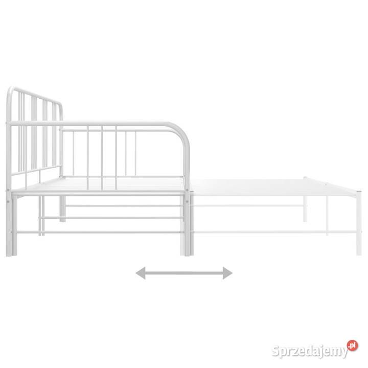 Sofa z wysuwaną ramą łóżka biała metalowa 90x200 Warszawa