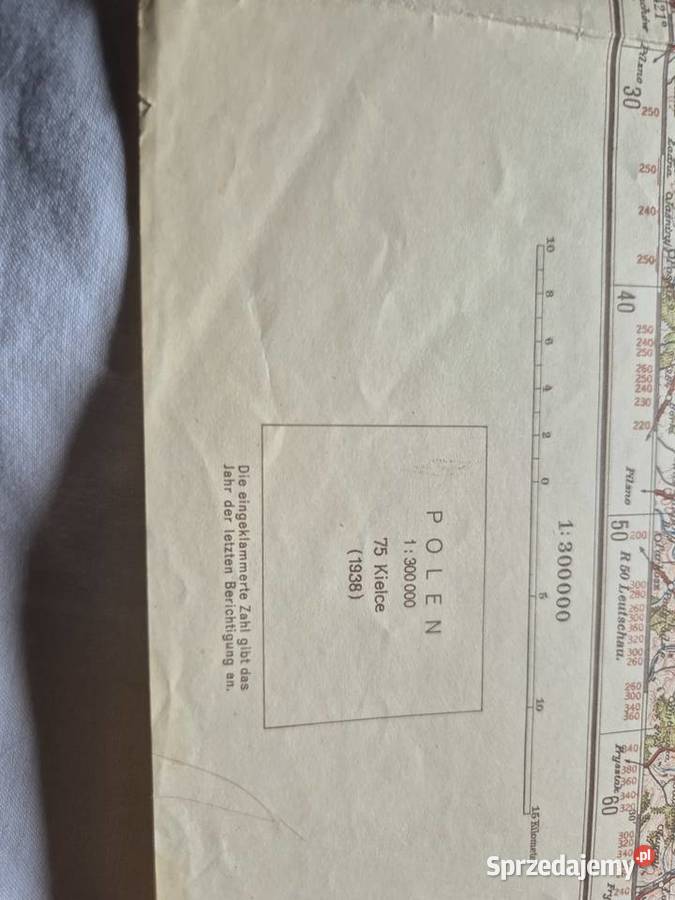 Mapa Wehrmacht 1940 GG Kielce Rzeszów rzeka Brzesko sprzedam