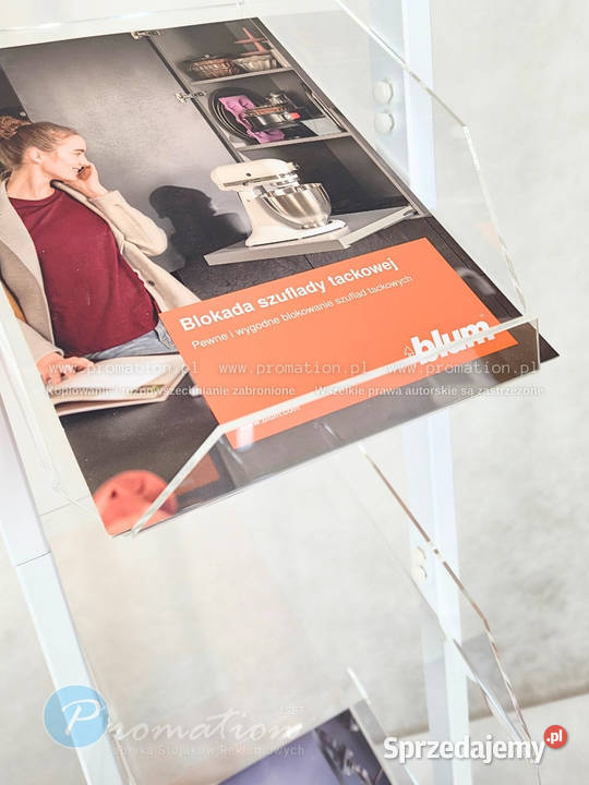 Biały reklamowy stojak na foldery katalogi Łódź sprzedam