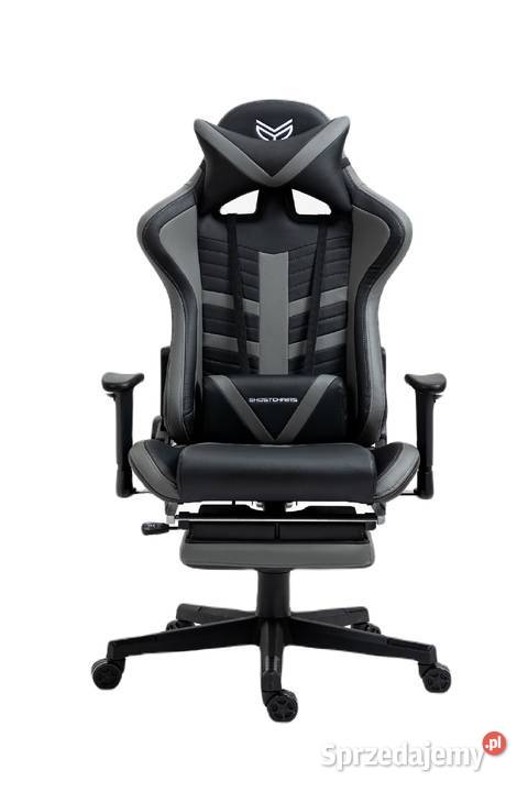 FOTEL KRZESŁO BIUROWY GAMINGOWY Z PODNÓŻKIEM Fotele i pufy Skawina
