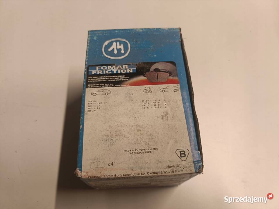 Volvo 340 360 PRZEDNIE KLOCKI HAMULCOWE przód