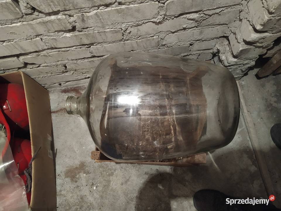 Gąsior szklany bańka na wino 20L Prl Pruszków