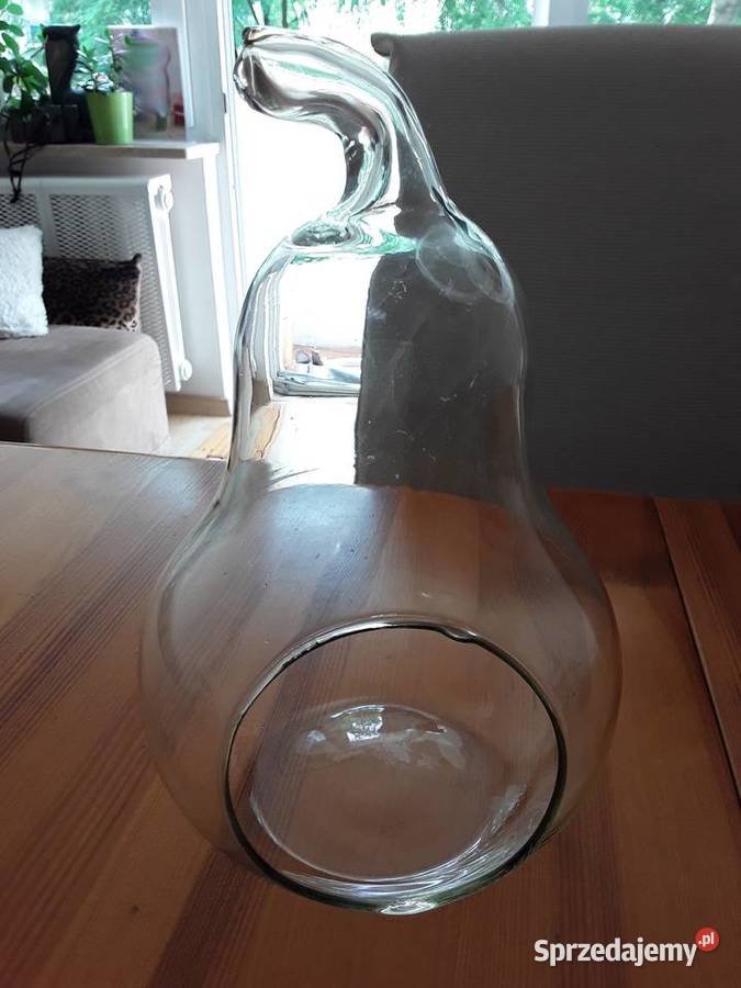 Szklany wazonsłój w kształcie gruszki przezroczysty Wazony mazowieckie