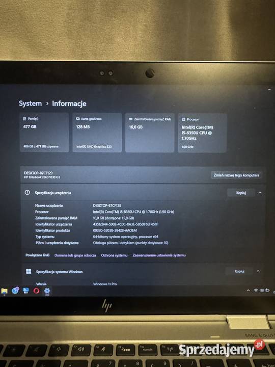 HP Elitebook 1030 X360 G3 Pamięć RAM 16 Mniów