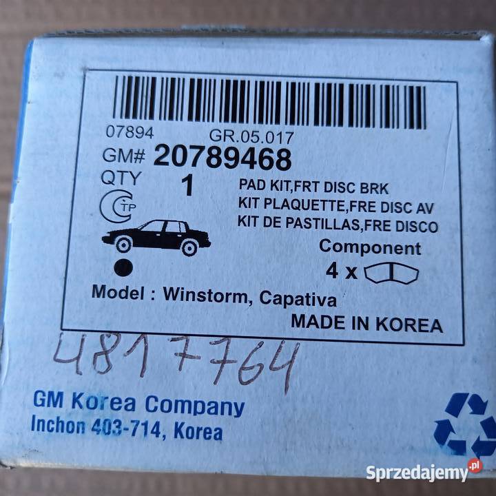 481776420789468 Klocki hamprzód Opel Antara osobowe małopolskie sprzedam