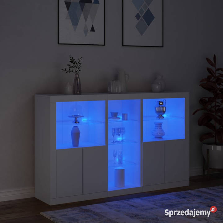 Szafka z oświetleniem LED biała 162x37x100 Warszawa