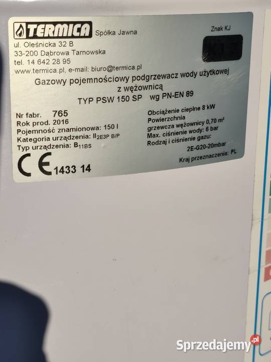 Podgrzewacz gazowy z wężownicą śląskie Międzyświeć