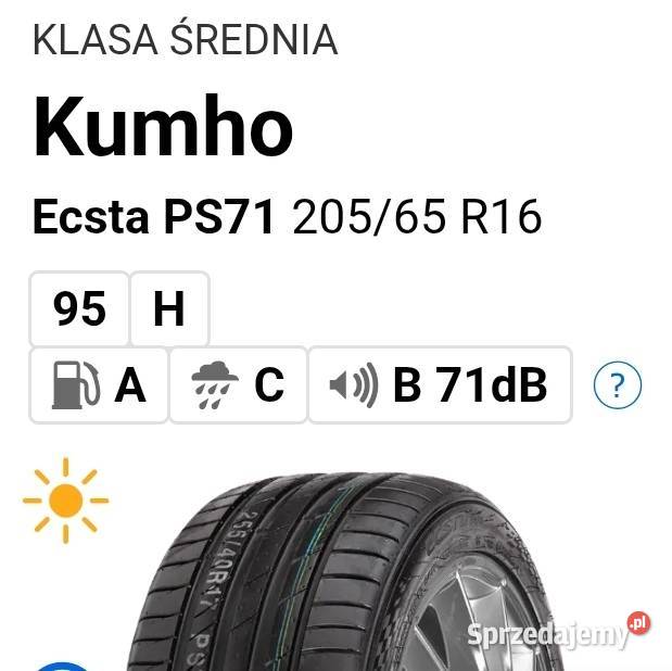Sprzedam opony letnie KUMHO 20565R16