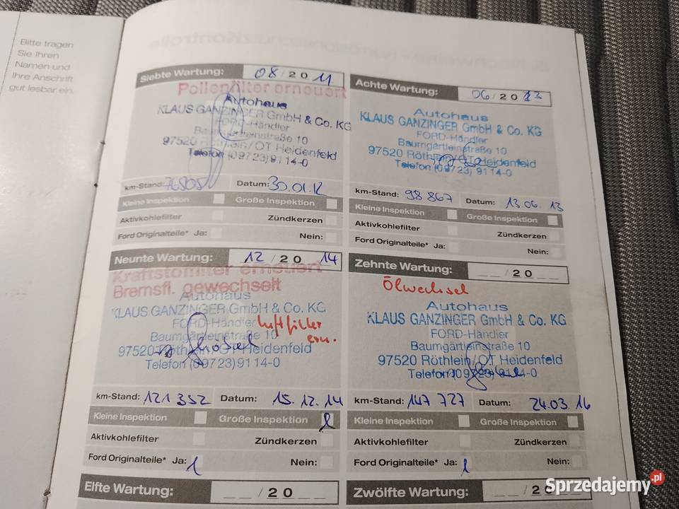 Ford Focus Lift 2004 Książka Gwarancyjna Łódź