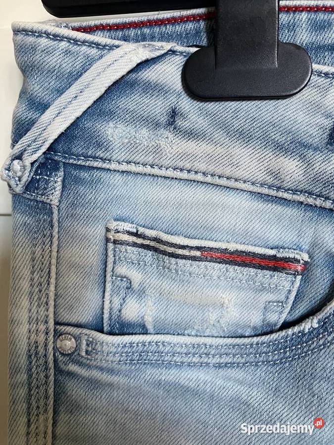 Jeansy rurki biodrówki Tommy Hilfiger skinny niebieski