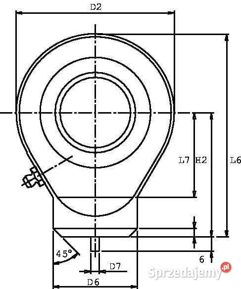 Ucho siłownika do przyspawania 50 GK50HO2RS