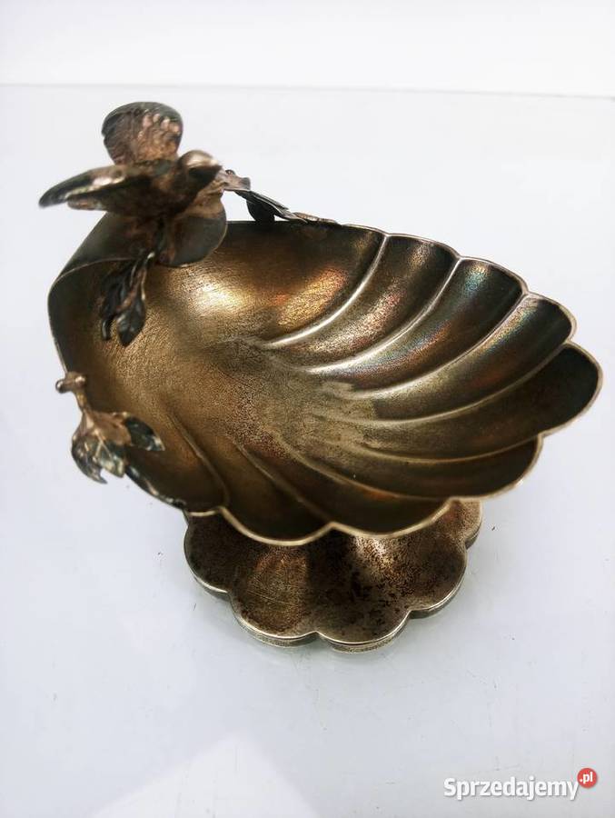 Solniczka Srebro pr 925 Ptaszek na Muszli Nowa Sól