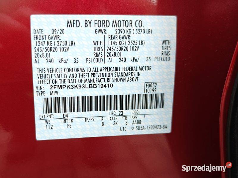 Ford EDGE 20 2020 ASR (kontrola trakcji) Pruszków