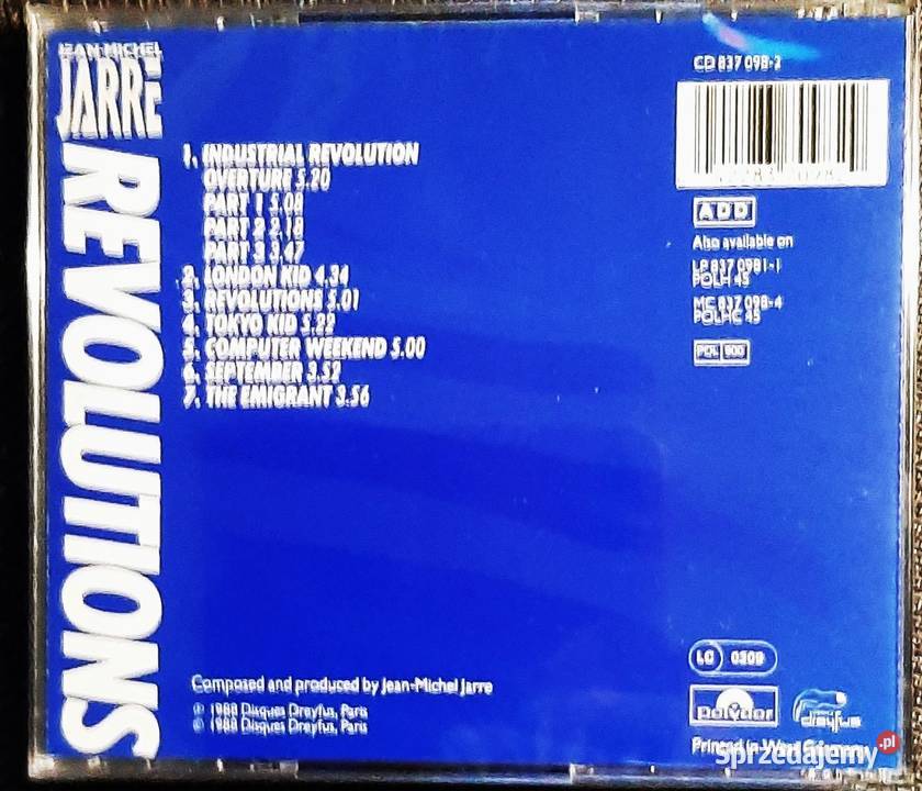 Album CD JEAN MICHEL JARRE Album Revolutions śląskie Katowice