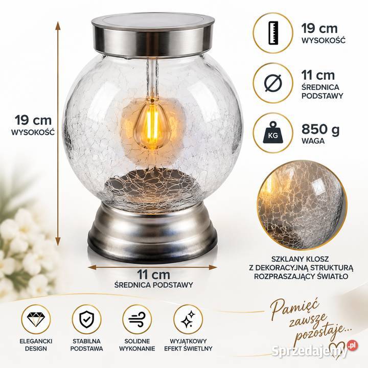 ZNICZ KULA LAMPION KULKA MROŻONA SOLAR SOLARNA Lubartów