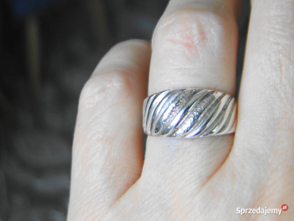 Ryflowany pierścionek srebro 925 Warszawa sprzedam