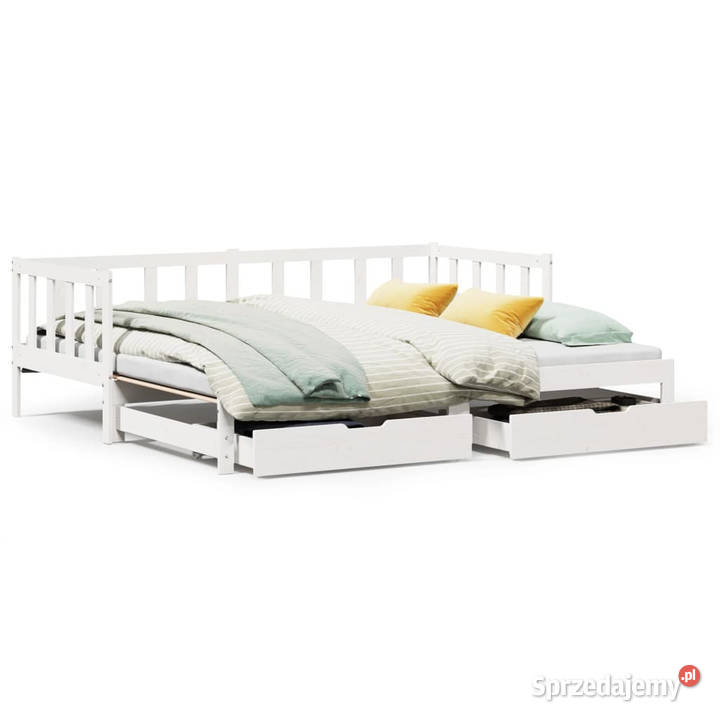 Sofa rozsuwana z szufladami bez materaca białe 66cm mazowieckie Warszawa