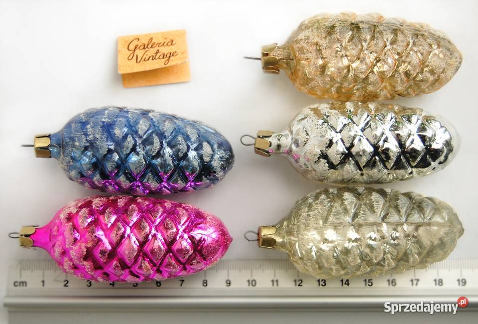 Stare bombki szklane szyszki z brokatem szyszka Dekoracje świąteczne Lublin