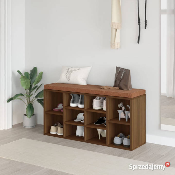 Ławka z miejscem na buty brązowy dąb 103x30x48 Warszawa
