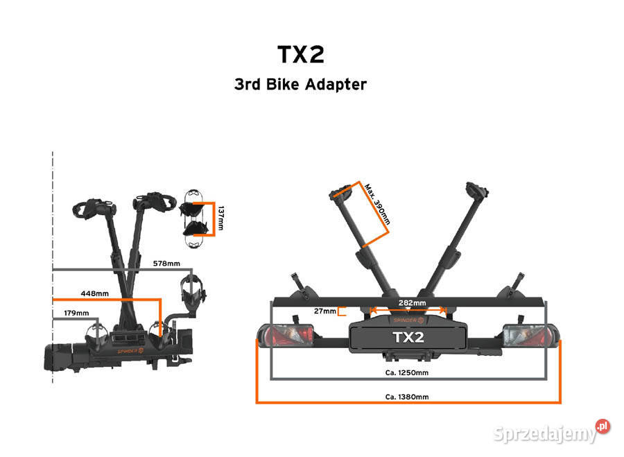 Bagażnik platforma rowerowa na hak SPINDER TX2 Warszawa