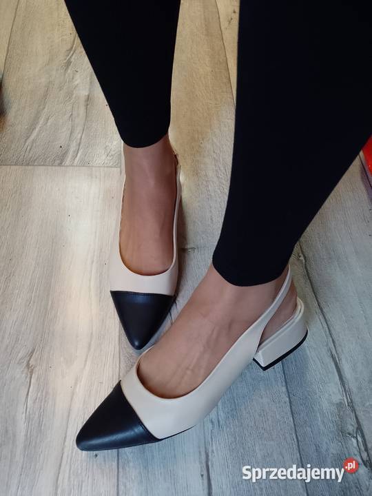 41 bpc Bonprix Beżowo czarne niskie czółenka małopolskie Kraków