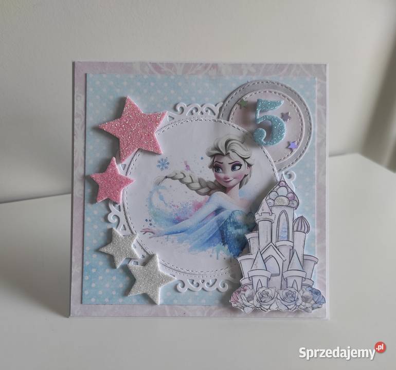 Kartka ręcznie robiona na urodziny ELSA Kraina Łódź