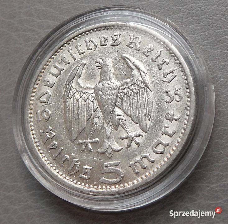 5 Reichsmark 1935 Hindenburg F Niemcy