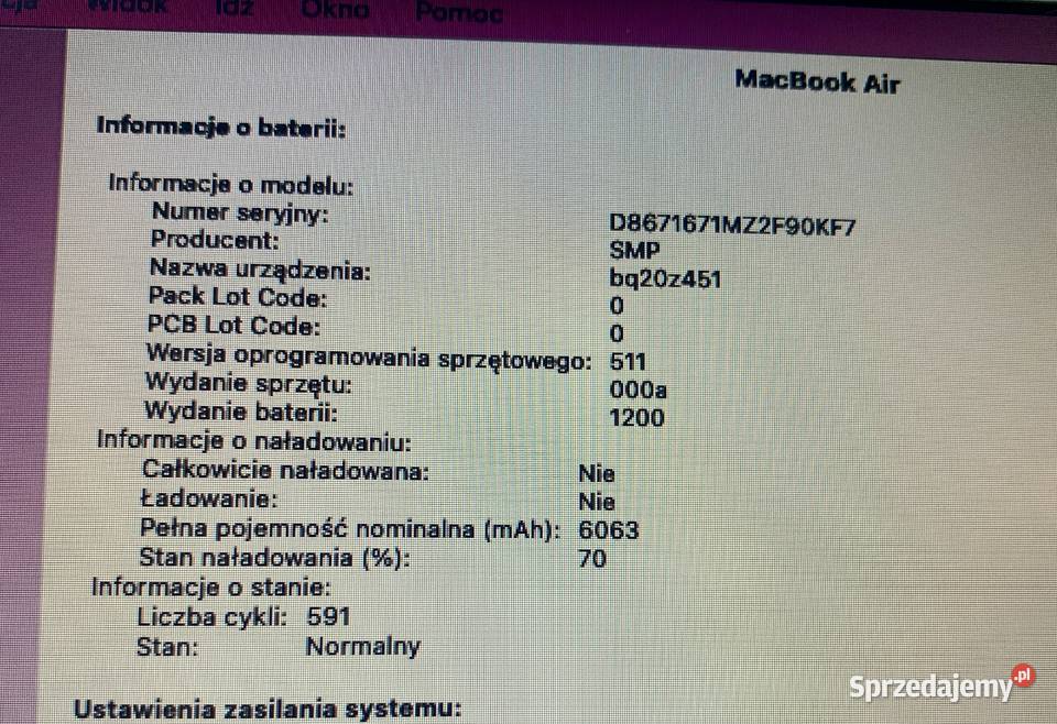 MacBook Air 2015 13 Intel Core i5 8GB128GB łódzkie Łódź