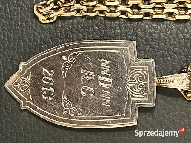 Łańcuszek z zawieszką złoto 585 białe i żółte