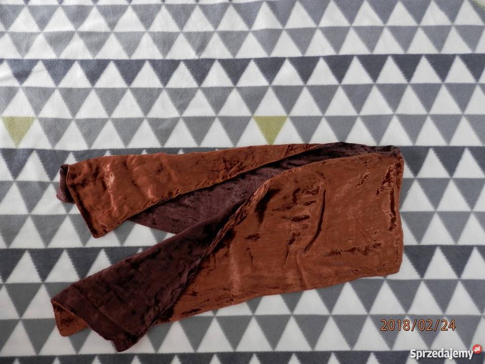 Szalik Damski Dwustronny Aksamitny Welurowy