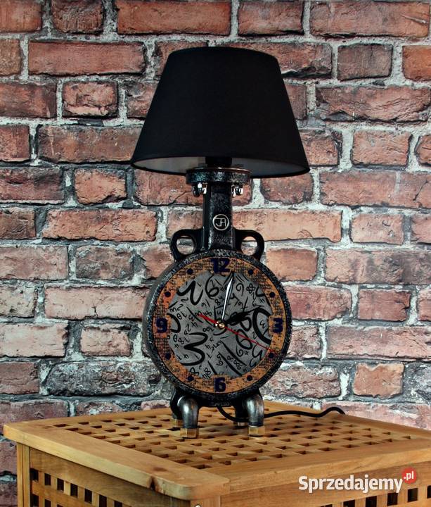 Lampa z zegarem Industrial Loft Patyna Dębica