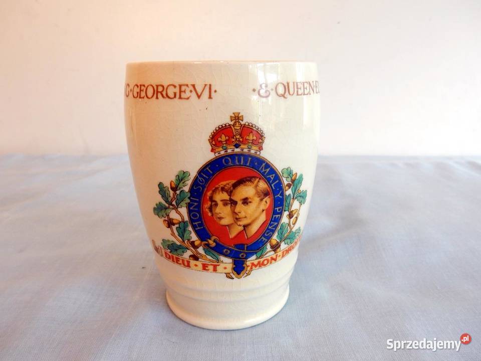 George VI i EQUEEN Rodzice Królowej Elżbiety II Porcelana i szkło Piła