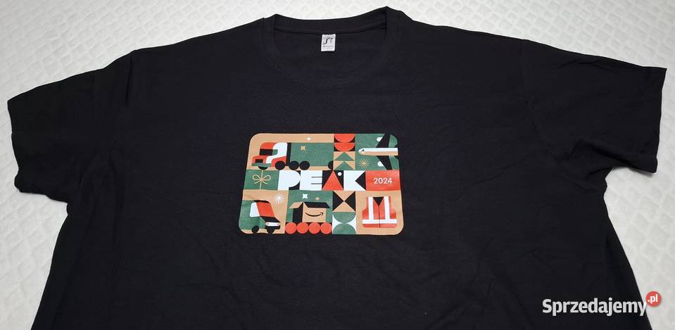 Koszulka krótki rękaw Tshirt czarna Amazon Sols