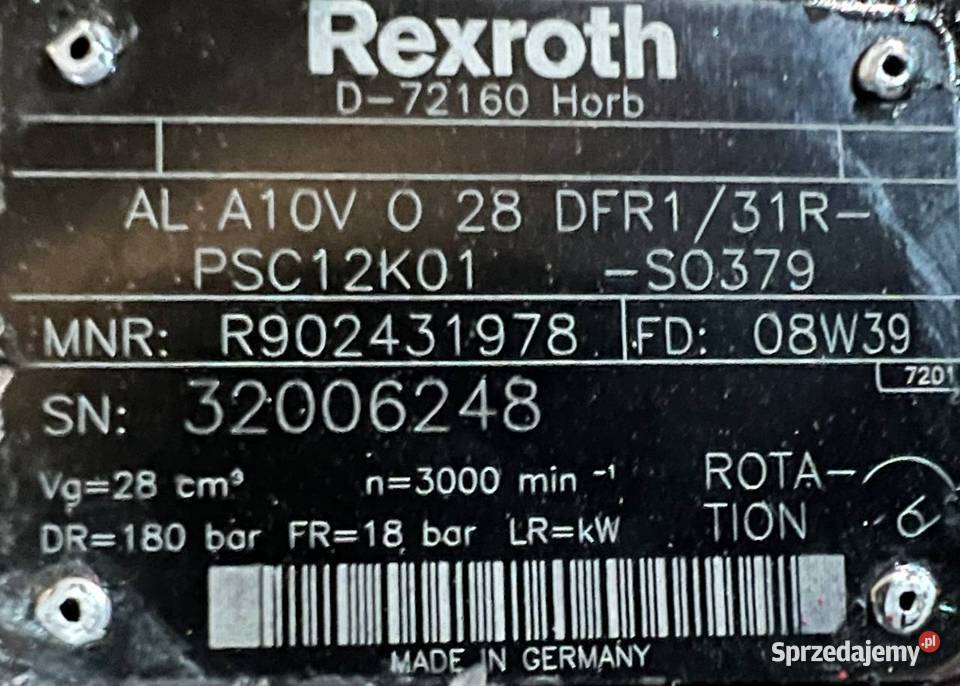 Rexroth AL A10V O 28 R902431978 pompa