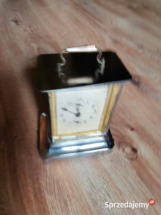 Zegar kareciak z budzikiem z XIX wieku Art Deco