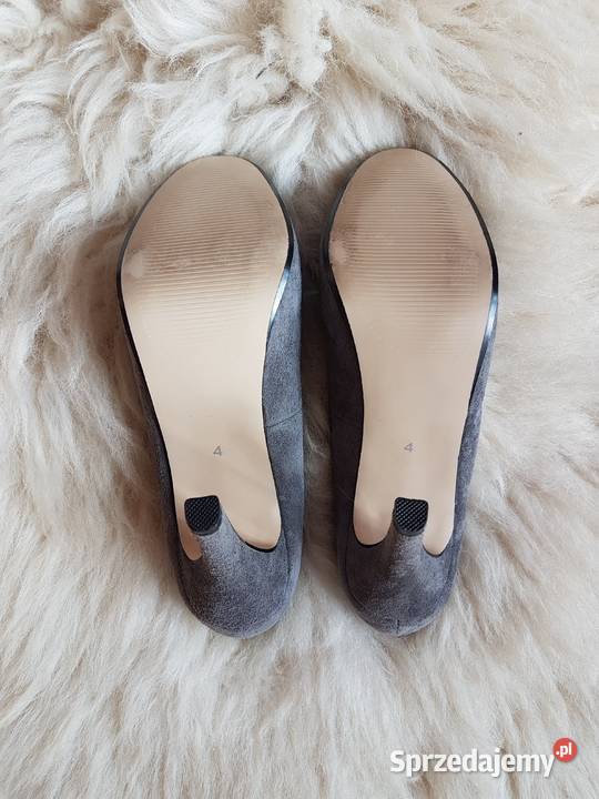 Asos Klasyczne szpilki szare Skóra naturalna Jasło