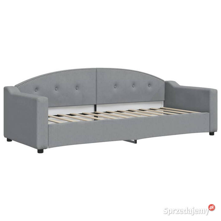 Sofa rozsuwana z szufladami jasnoszara tkanina
