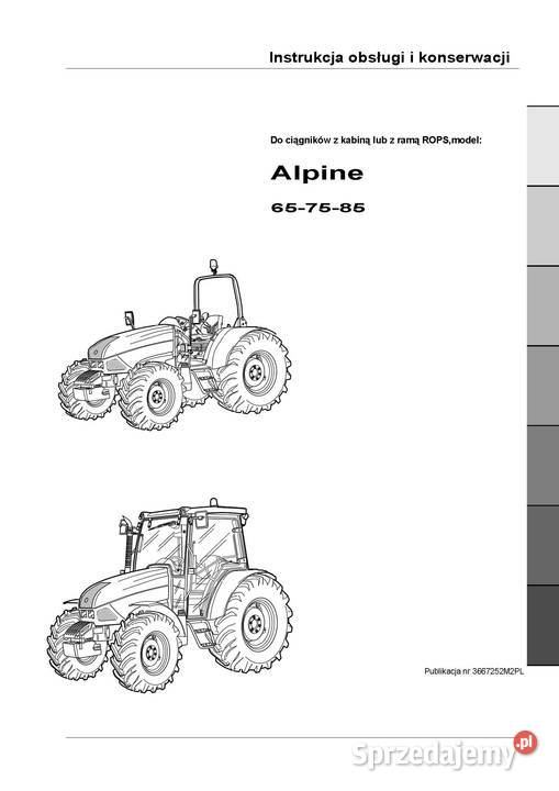 Instrukcja obsługi Landini Alpine 65 75 85 wielkopolskie Szamotuły sprzedam