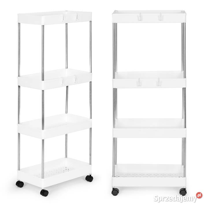 Plastikowy regał łazienkowy z 4 półkami kółka Smogorzów