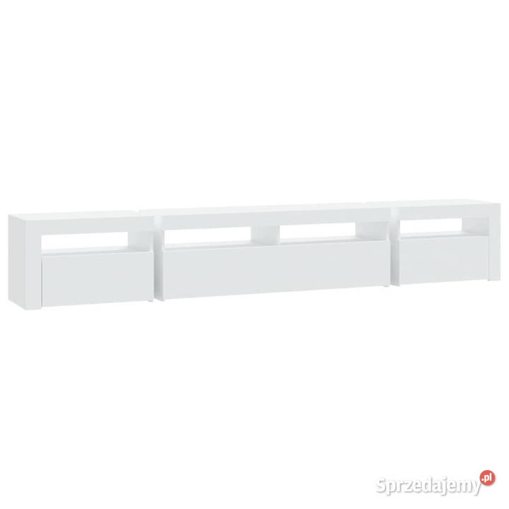 Szafka pod TV z oświetleniem LED biała 240x35x40 Warszawa