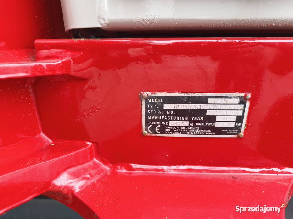 Koparka gąsienicowa Takeuchi TB290 2018 nie Targowisko