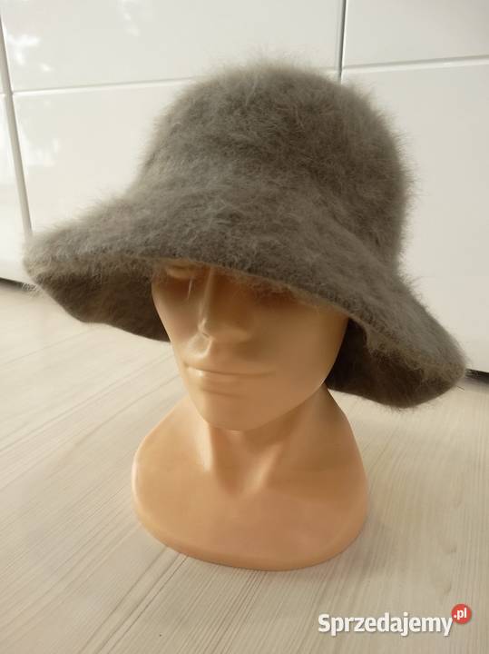 Czapka Kapelusz Bucket 90 Angora Szara Taupe Łomża sprzedam